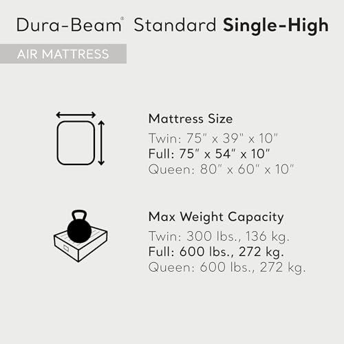 Intex 64102E Dura-Beam Standard Single-High Air Mattress: Fiber-Tech – Full Size – 10in Bed Height – 600lb Weight Capacity – Pump Sold Separately - Image 3