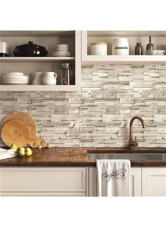 TRASSLE Wallpaper Peel and Stick Wallpaper 45CM×10M Brick Wallpaper Contact Paper Peel and Stick Backsplash for Kitchen Wallpaper Stone Wall Paper Removable Decorative Wallpaper - Image 2