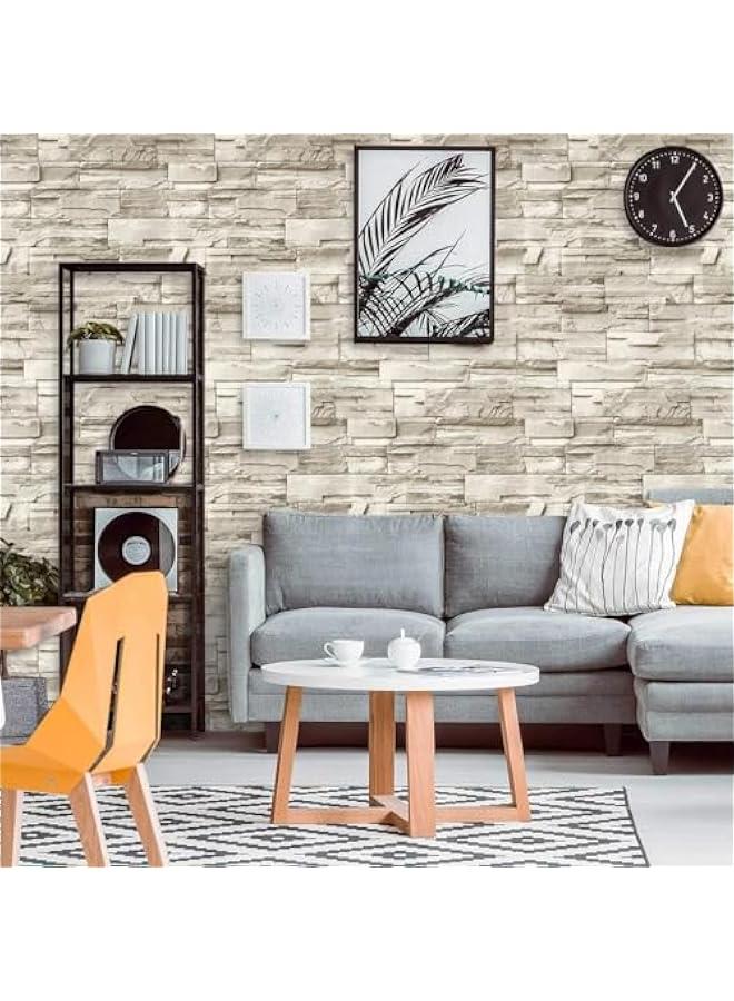 TRASSLE Wallpaper Peel and Stick Wallpaper 45CM×10M Brick Wallpaper Contact Paper Peel and Stick Backsplash for Kitchen Wallpaper Stone Wall Paper Removable Decorative Wallpaper - Image 3