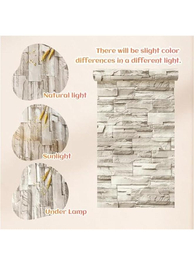 TRASSLE Wallpaper Peel and Stick Wallpaper 45CM×10M Brick Wallpaper Contact Paper Peel and Stick Backsplash for Kitchen Wallpaper Stone Wall Paper Removable Decorative Wallpaper - Image 5