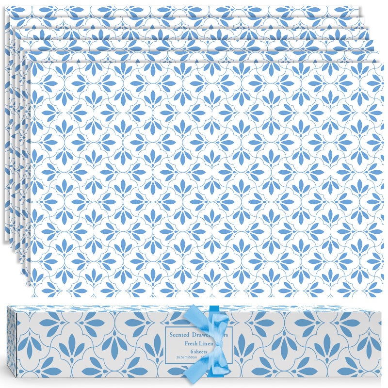SCENTORINI ورق عطر سكنوريني المنسوجات 6 أوراق ورق معطر غير لاصق لدرج المنزل وخزانة الملابس