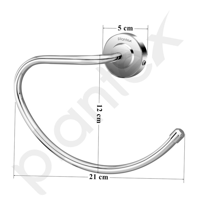 plantex Plantex 304 Grade Stainless Steel Round Towel Ring for washbasin/Napkin Hanger for Bathroom/Hand Towel Holder/Bathroom Accessories - Daizy (Chrome)  - Image 3