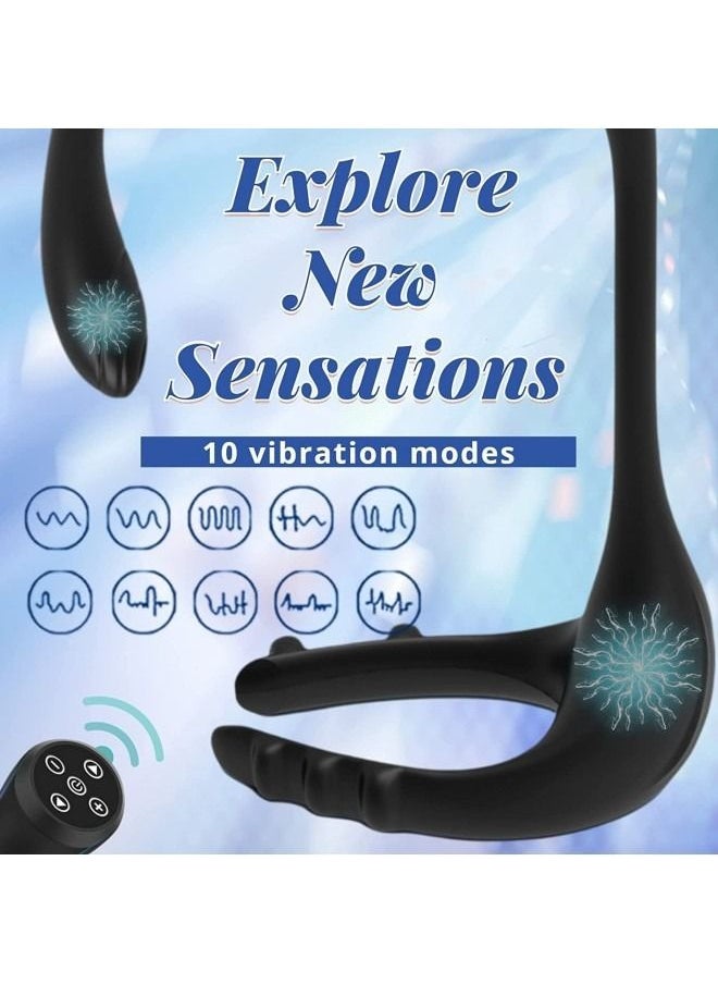 Generic - 10 Frequencies Vibrators and Stimulator for Men Black - Image 1