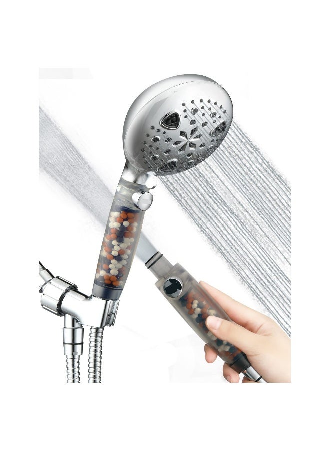 Shower Head, High Pressure Handheld Showerhead with Filter, 9-Mode Spray Showerhead, Effective Water Pressure Control, for Dry Skin & Hair, for Cleaning Pets, Bathrooms, Blankets Etc.(1 Pack) - Image 1