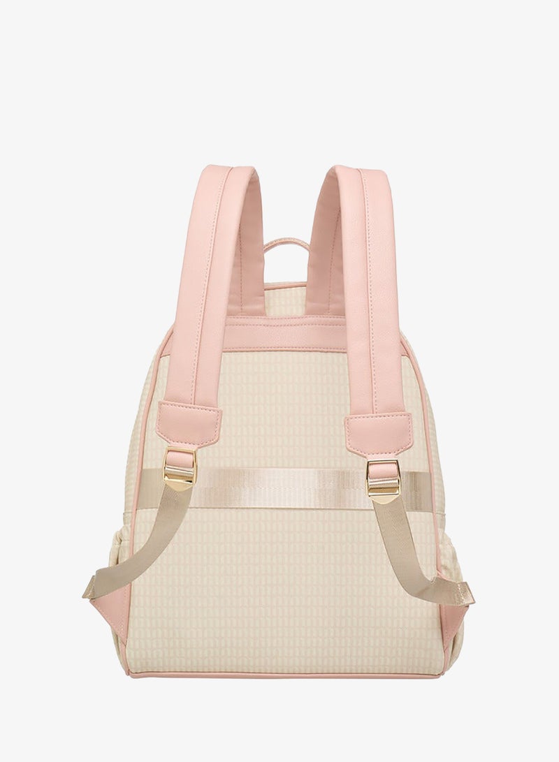 MISSY Women's Monogram Print Backpack with Adjustable Straps and Zip Closure - 32x16x41 cm - Image 4