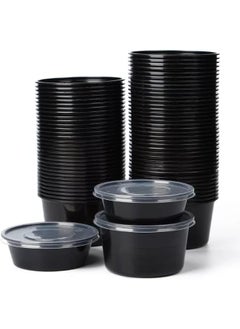 Shop & Shoppee SHOP & SHOPPEE Reusable Plastic Food Container Bowl/Tub with Air Tight Leakproof Transparent Lid for Food Delivery & Storage, Kitchen Use, Fridge/Dishwasher/Microwave Safe- 1500ml (Pack of 25, Black)  - Image 3