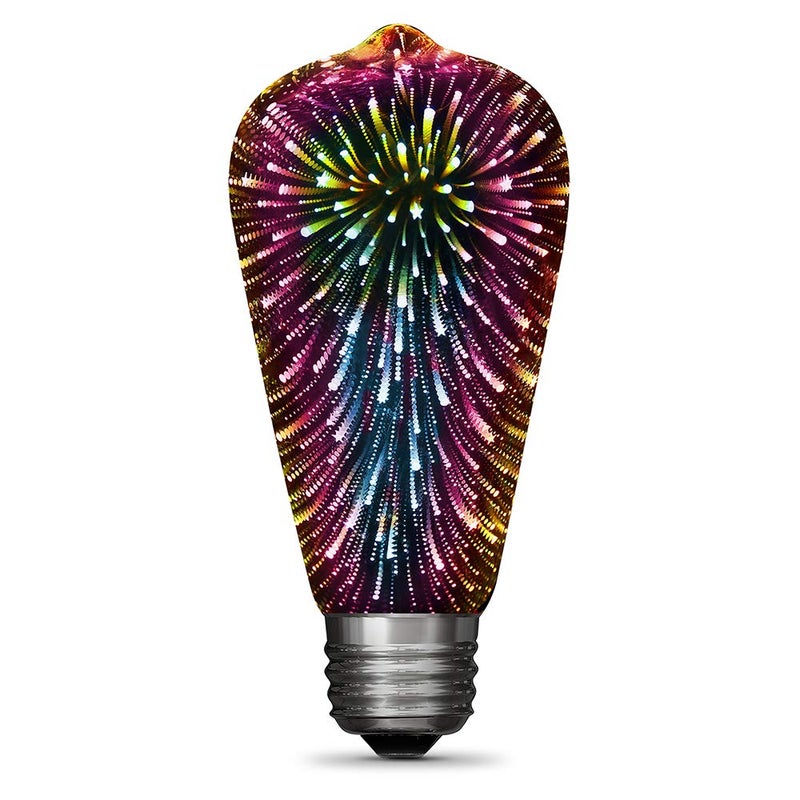 Feit Electric مصباح LED للألعاب النارية ثلاثية الأبعاد من فيت إلكتريك، مصباح ST19 LED، ST19/PRISM/LED، 1 قطعة (عبوة من 1)، متعدد الألوان - Image 1