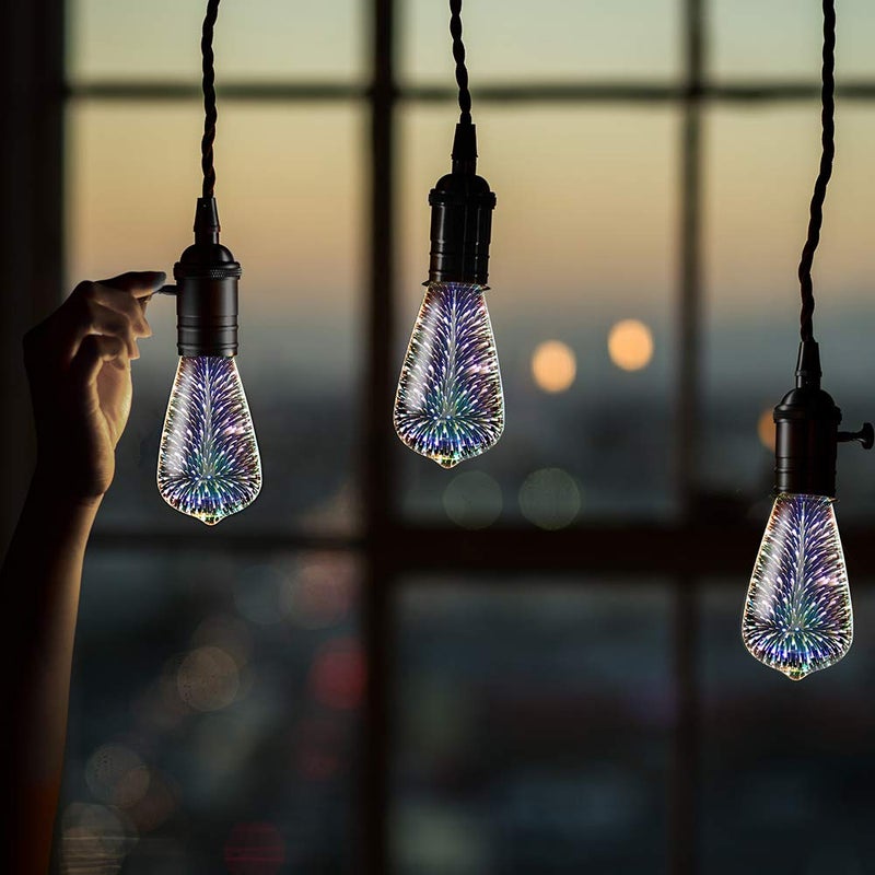 Feit Electric مصباح LED للألعاب النارية ثلاثية الأبعاد من فيت إلكتريك، مصباح ST19 LED، ST19/PRISM/LED، 1 قطعة (عبوة من 1)، متعدد الألوان - Image 4