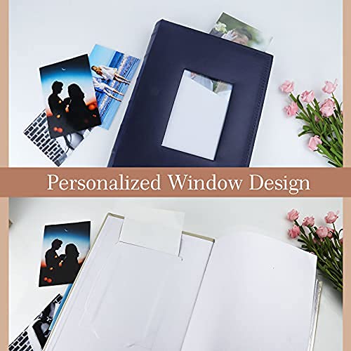 Vienrose Photo Album 4x6 300 Photos with Memo Area Leather Cover Large Capacity Slip-in Pictures Book for Wedding Baby Vacation, Blue - Image 4