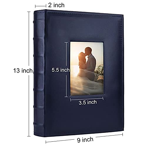 Vienrose Photo Album 4x6 300 Photos with Memo Area Leather Cover Large Capacity Slip-in Pictures Book for Wedding Baby Vacation, Blue - Image 5