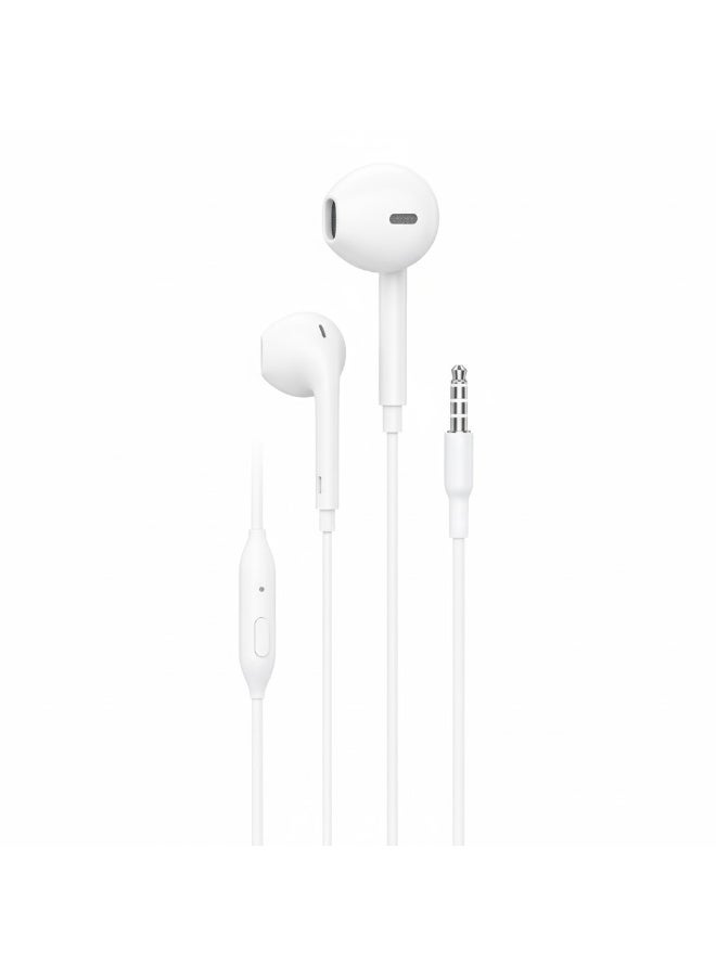 فونينج سماعة FONENG EP100 السلكية بصوت HI-FI وباس قوي – تحكم سلكي – جودة صوت عالية ومكالمات HD – لون ابيض - Image 1