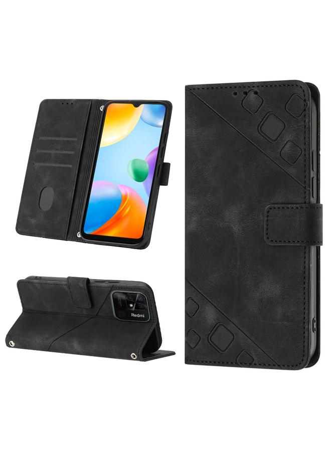 The Bros Case For Xiaomi Redmi 10C 4G Skin-feel Embossed Leather Phone Case