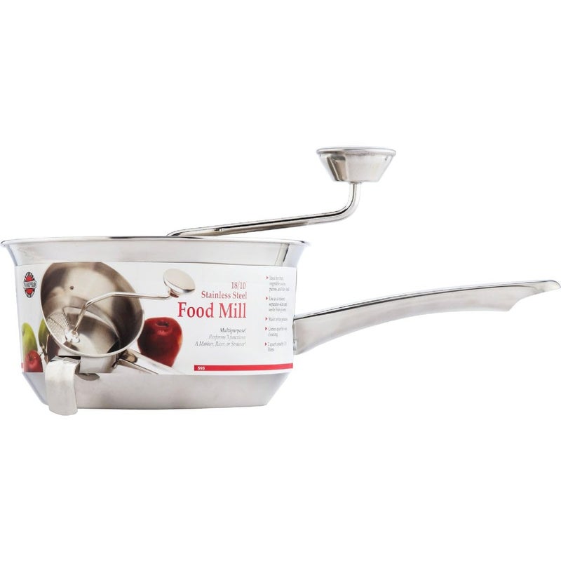 Norpro, Silver Multi-Purpose Food Mill, Stainless Steel, 2 qt - Image 3