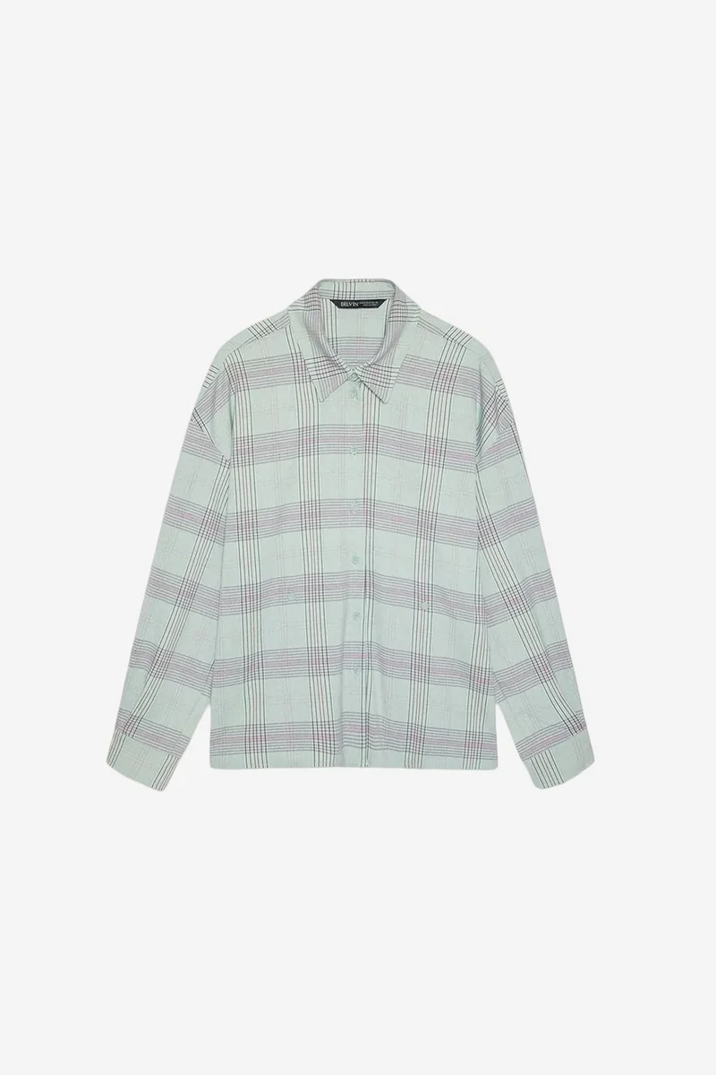 Dilvin DILVIN Oversized Plaid Woven Shirt