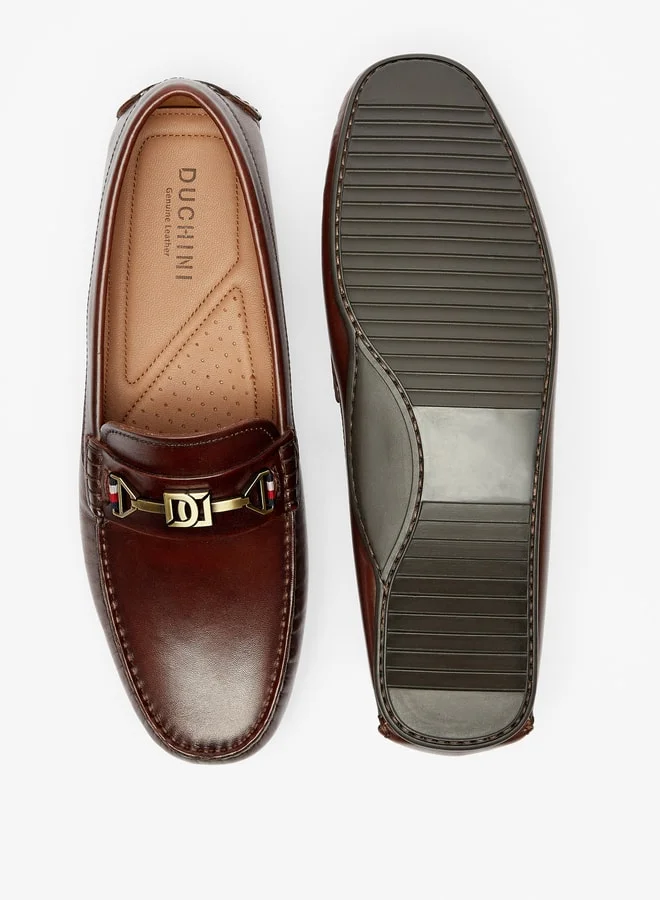 DUCHINI Men Metal Accent Moccasins