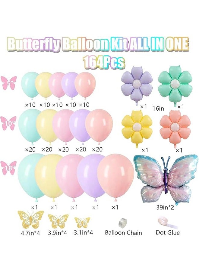 فراشة بالون قوس عدة ، بالون إكليل قوس عدة ، مع فراشة كبيرة ولون الإقحوانات احباط بالون ، فراشة ملصقا الباستيل ، الأرجواني الوردي والأخضر والأصفر ، التخرج ، عيد ميلاد ، عرس - Image 2