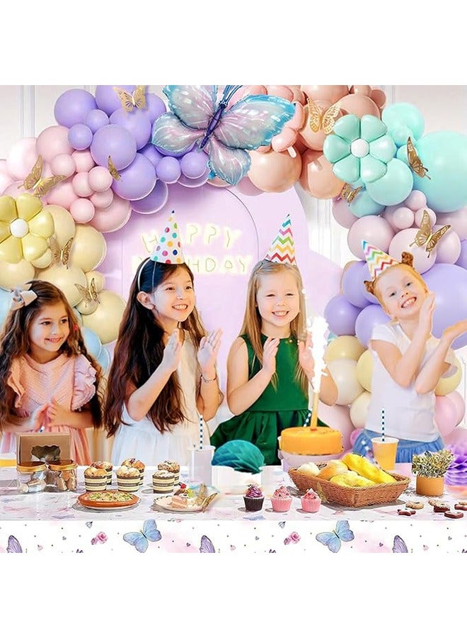 فراشة بالون قوس عدة ، بالون إكليل قوس عدة ، مع فراشة كبيرة ولون الإقحوانات احباط بالون ، فراشة ملصقا الباستيل ، الأرجواني الوردي والأخضر والأصفر ، التخرج ، عيد ميلاد ، عرس - Image 4