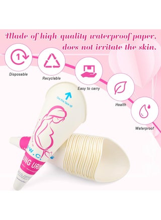 12 Pcs Disposable Portable Female Urination Device for Women, Female Urinal，Women Pee Cup Standing Up，Disposable Women Urinal for Women Female Pee Funnel，for Travel Camping Urinary Pee Cones - view 2