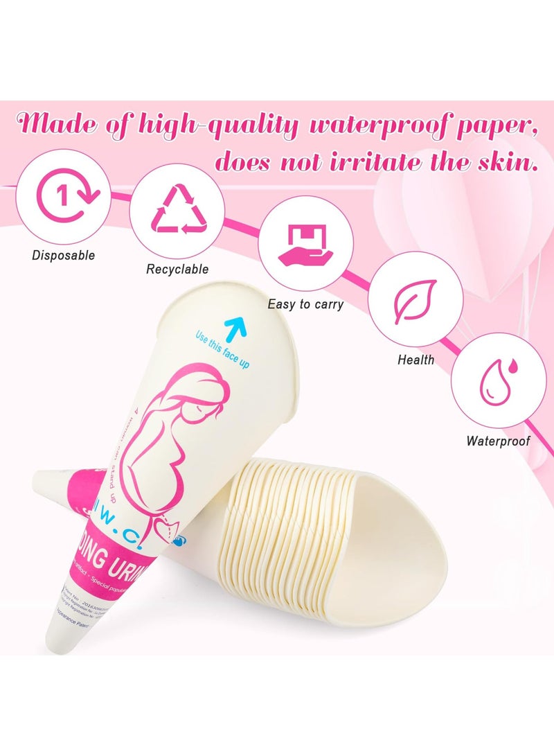 OMEVE 12 Pcs Disposable Portable Female Urination Device for Women, Female Urinal，Women Pee Cup Standing Up，Disposable Women Urinal for Women Female Pee Funnel，for Travel Camping Urinary Pee Cones - Image 2
