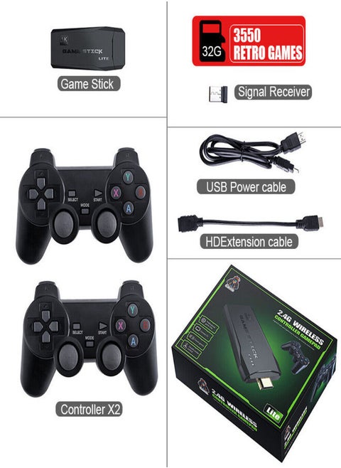 Video Game Stick Lite 4k 2.4g Wireless Controller Anatel Gamepad 2 Wireless Control 10000 Games 64gb Retro Classic Gamepad Suitable For Ps1 Gba Md