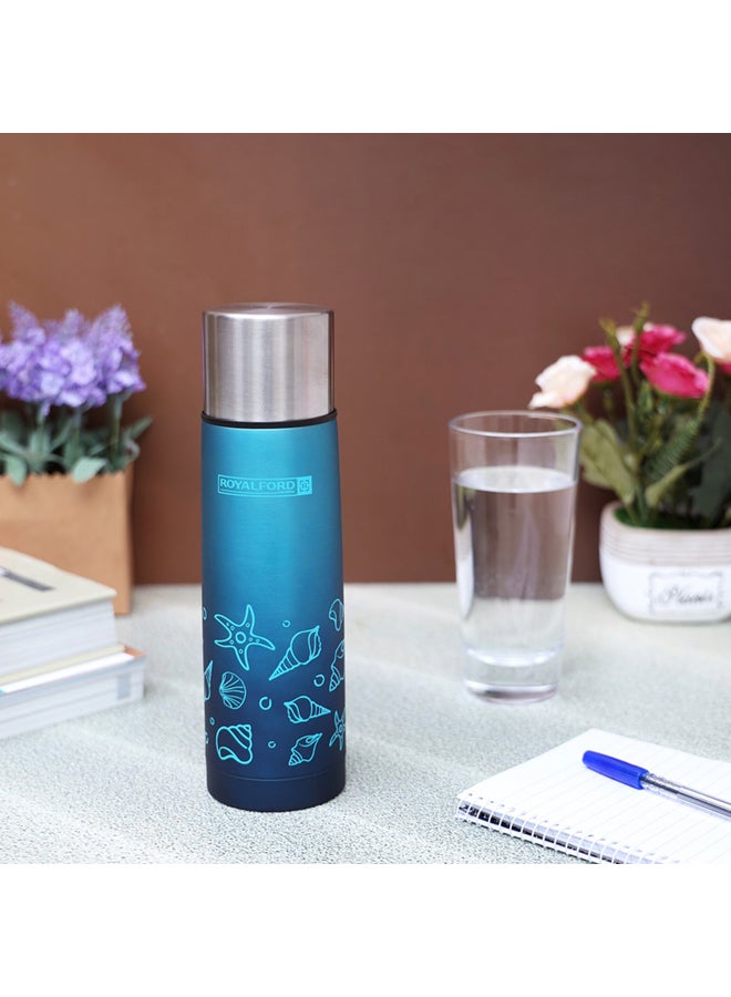 Royalford Stainless Steel Double Wall Vacuum Bottle Blue 500ml - Image 4