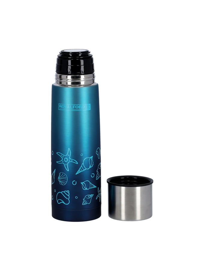 Royalford Stainless Steel Double Wall Vacuum Bottle Blue 500ml - Image 2