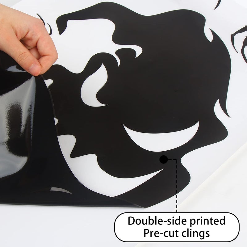 CCINEE CCINEE Halloween Window Cling Sticker  4 Sheet Giant Spooky Monster Silhouette Window Decal Scary Black Stickers for Halloween Indoor Kids Room and Party Decoration  - Image 2
