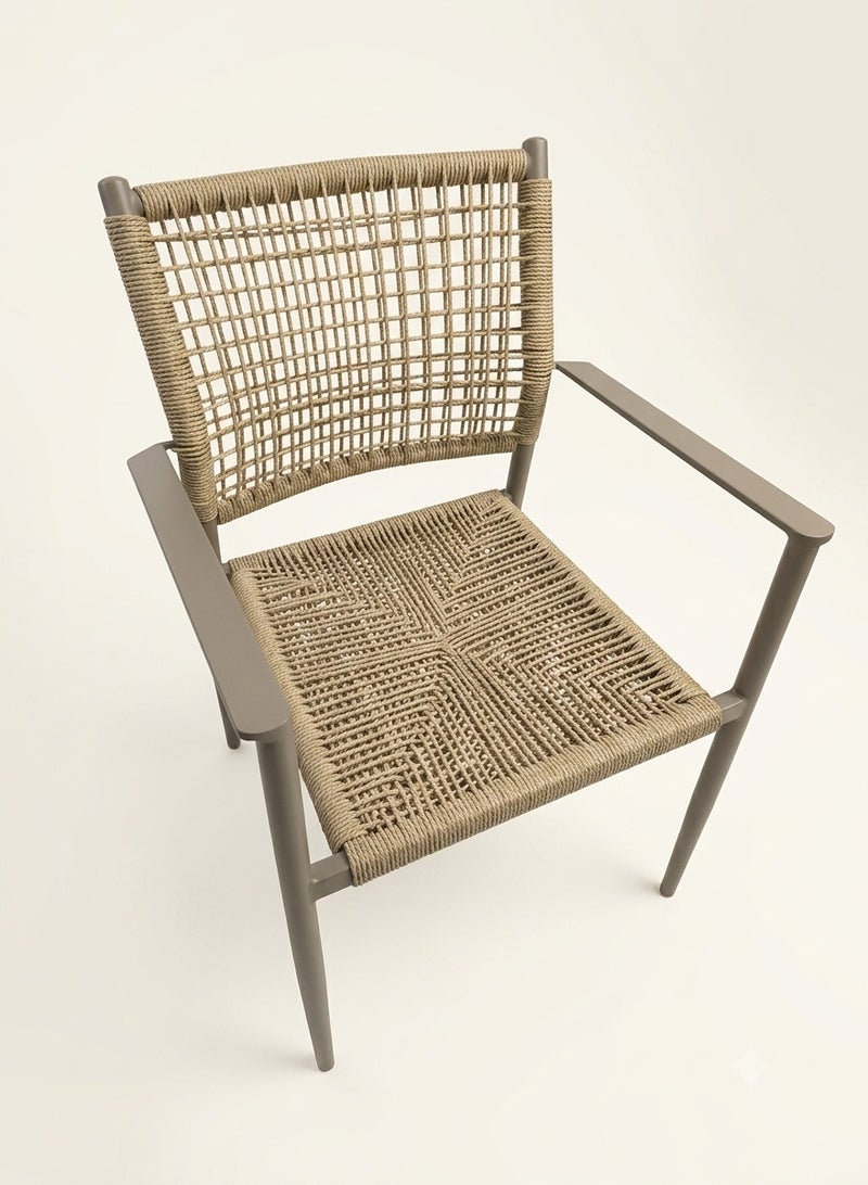 Premium Outdoor Armchair – Lightweight Aluminum Frame with Woven Rope, All-Weather Resistant – Ideal for Patio, Garden, and Balcony - Image 2