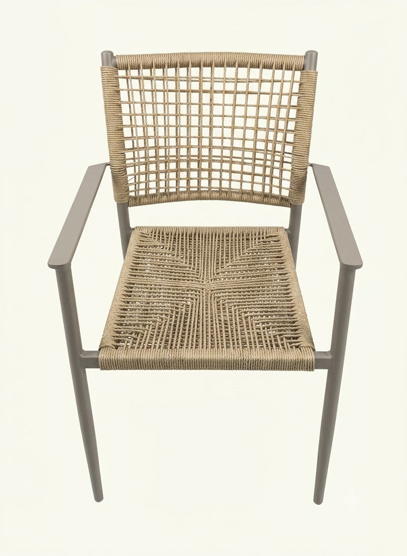 Premium Outdoor Armchair – Lightweight Aluminum Frame with Woven Rope, All-Weather Resistant – Ideal for Patio, Garden, and Balcony - Image 4