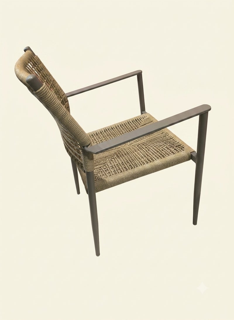 Premium Outdoor Armchair – Lightweight Aluminum Frame with Woven Rope, All-Weather Resistant – Ideal for Patio, Garden, and Balcony - Image 3