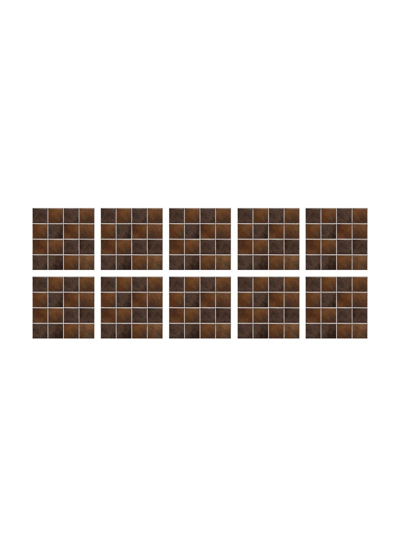general 10 Pcs 3D Mosaic Pattern Printed Self Adhesive Wallpaper 10x10x1cm - Image 1