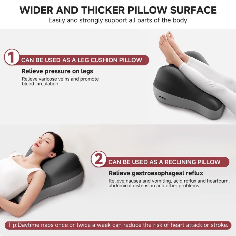 GDLKPS Multi-Position Wedge Pillow for Back Support,Multifunctional Positioning pad with Memory Foam can be Used for Heartburn, Acid Reflux, Back Pain, Neck Pain Relief. (Grey) - Image 4
