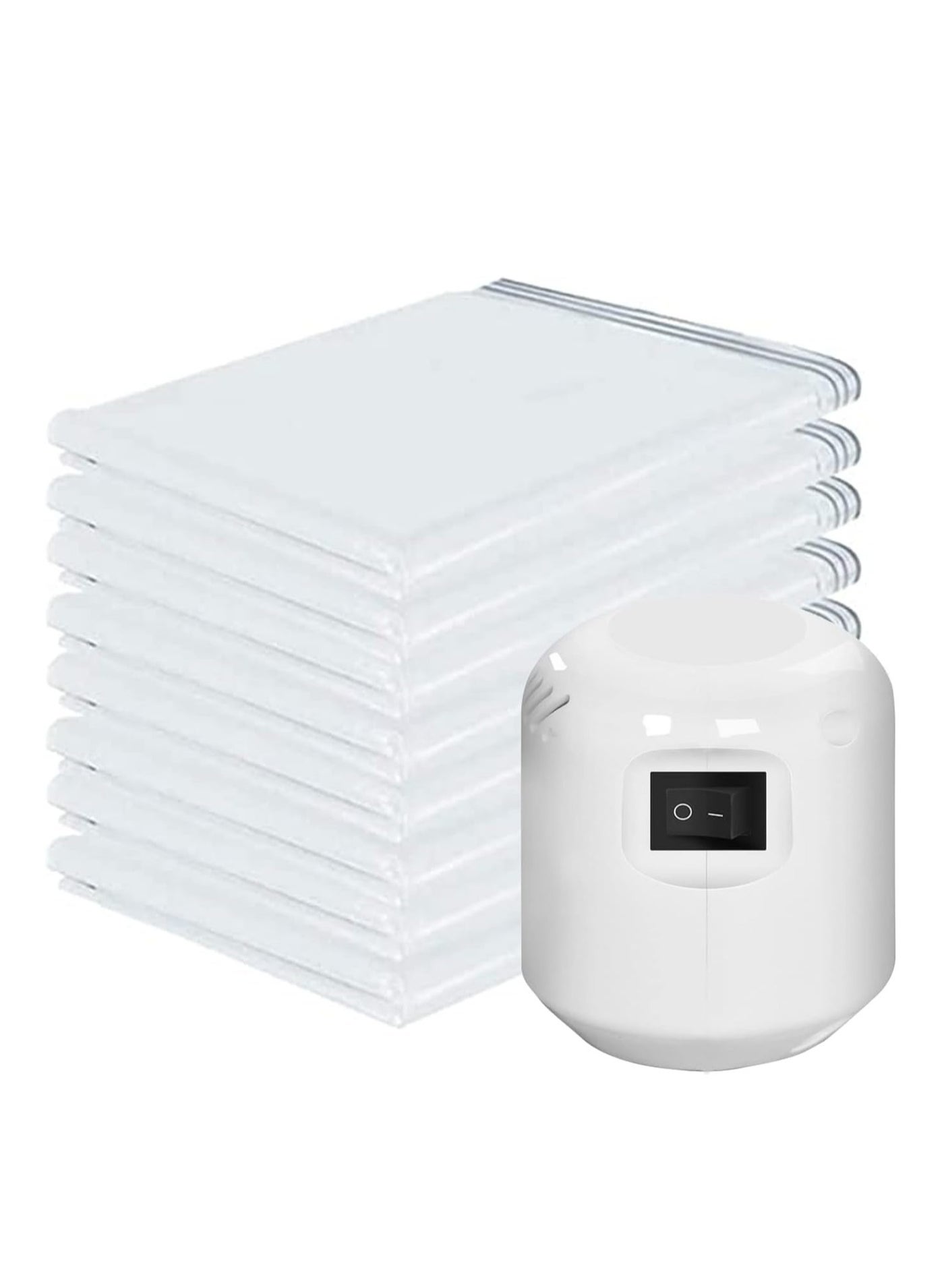 7PCS Premium Vacuum Storage Bag with Electric Pump, 6-Pack (2 Extra Large, 2 Large, 2 Medium), Reusable Space Saving Bag for Clothes, Mattresses, Blankets, Duvets, Pillows, Storage Space Saving.