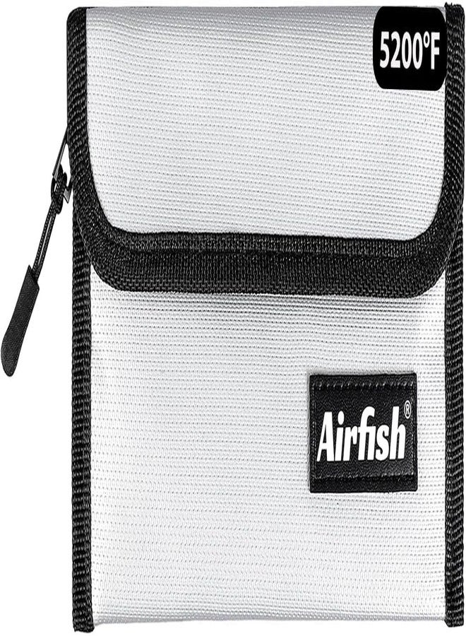 Airfish Fireproof Money Bag, 5 x 9 inches Fireproof Wallet, Waterproof Cash Bag with Zipper, Small Fireproof Cash Bag for Valuables - Image 1
