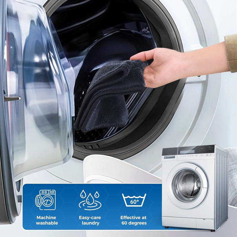 Yizhet Pack of 3 Microfibre Cloths - Quick-Drying Shower, Car, and Household Towel (Black, 30 x 40 cm) - Image 5