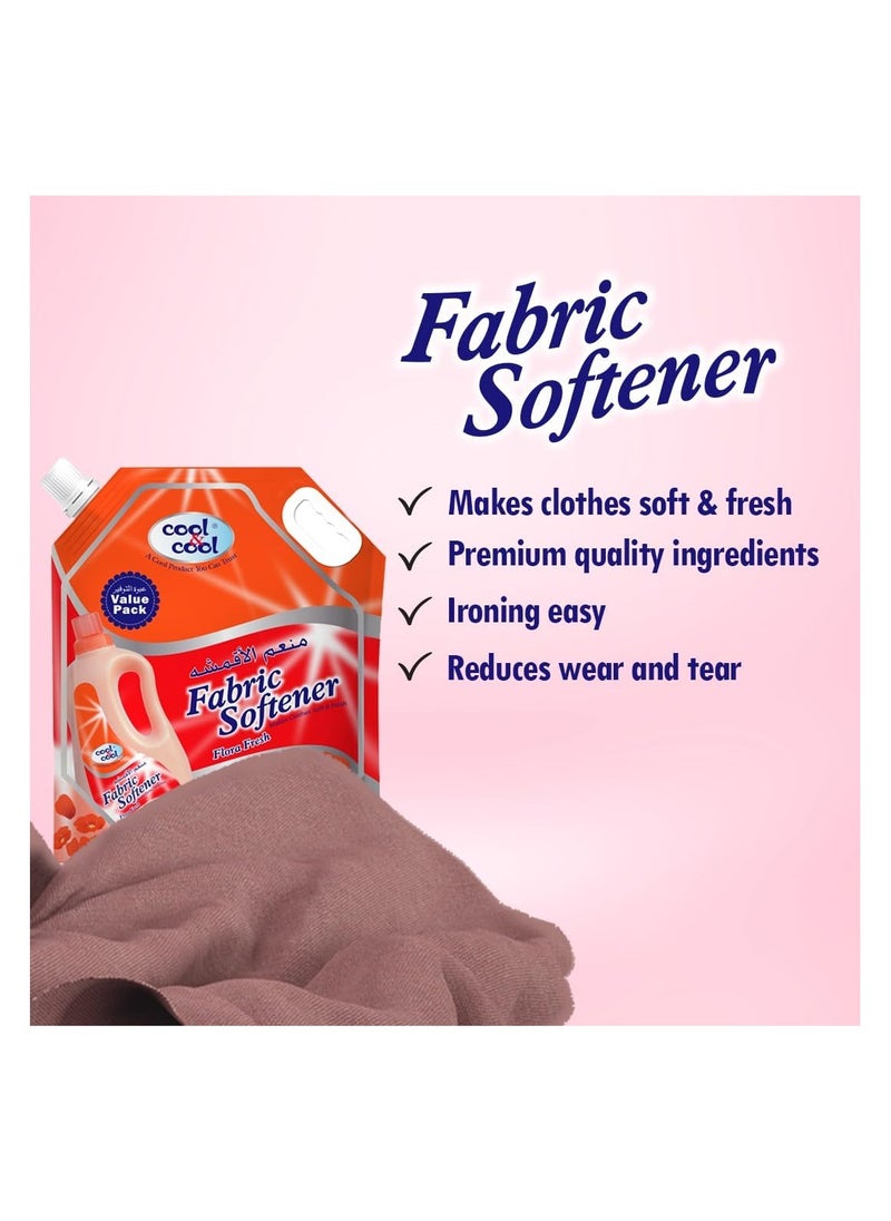 Cool & Cool Cool & Cool Floral Fresh Fabric Softener 4 Liters Pouch - Long-Lasting Scent, Gentle Fabric Care, Laundry Essential  - Image 3