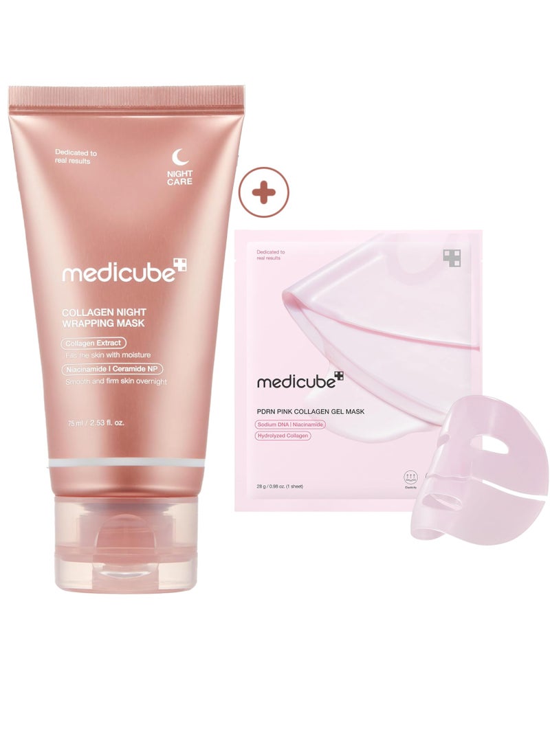 Medicube Collagen Skincare Duo – Peel-Off & Jelly Gel Mask Set for Firm, Glowing Skin (2.53 fl.oz + 1 Mask)  - Image 1