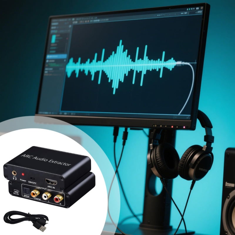 Aluminum Alloy 3.5mm Arc Audio Extractor Supports 192Khz Sampling Rate Compatible with Arc TVs - Image 5
