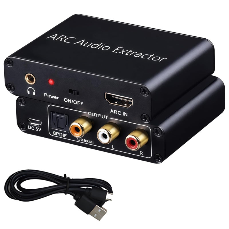 Aluminum Alloy 3.5mm Arc Audio Extractor Supports 192Khz Sampling Rate Compatible with Arc TVs - Image 2
