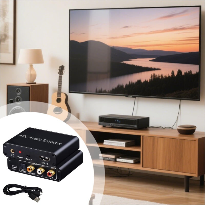 Aluminum Alloy 3.5mm Arc Audio Extractor Supports 192Khz Sampling Rate Compatible with Arc TVs - Image 4