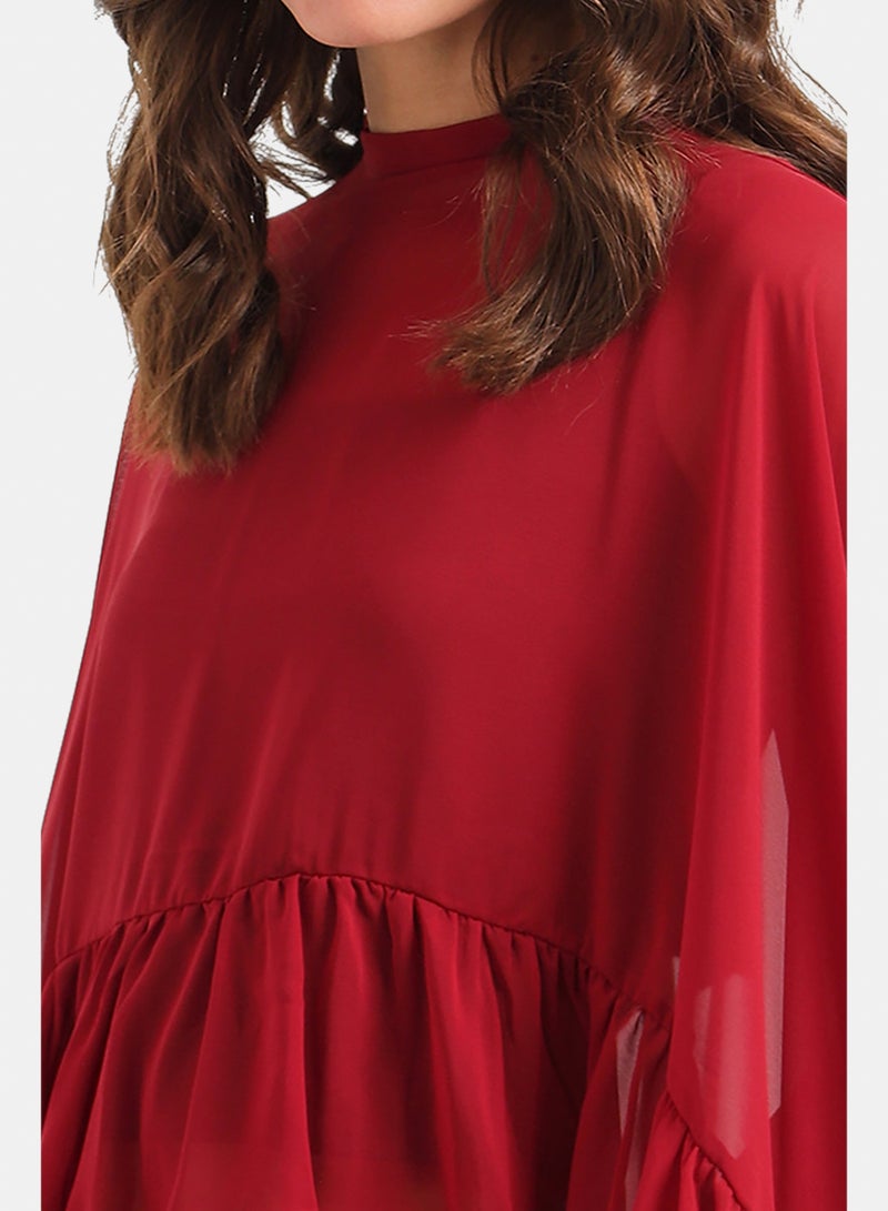 Carina Ruffle Detail Cape Poncho - Image 5