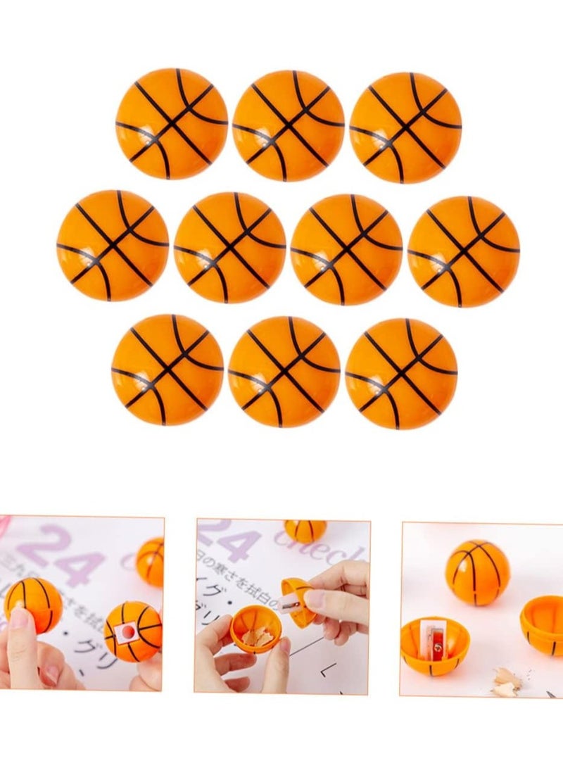 براية مبراة أقلام رصاص يمكن حملها على شكل كرة السلة، 4 قطع للوازم المدرسية والاستخدام في الفصل الدراسي، مبراة فعالة للطلاب - Image 1