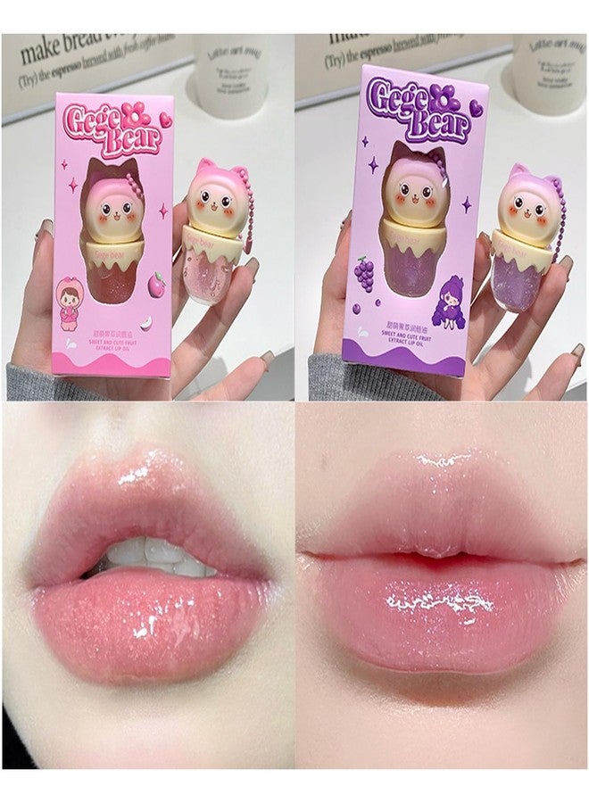 DENESTUP 4 Pcs Hydrating Lip Gloss Oil Set, Glossy Shimmer Fruit Flavor Sparkles Lip Oil Natural Moisturizing Lip Gloss for Women Lip Makeup - Image 5