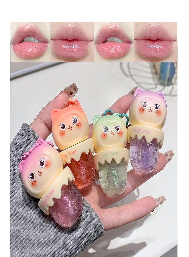 DENESTUP 4 Pcs Hydrating Lip Gloss Oil Set, Glossy Shimmer Fruit Flavor Sparkles Lip Oil Natural Moisturizing Lip Gloss for Women Lip Makeup - Image 1