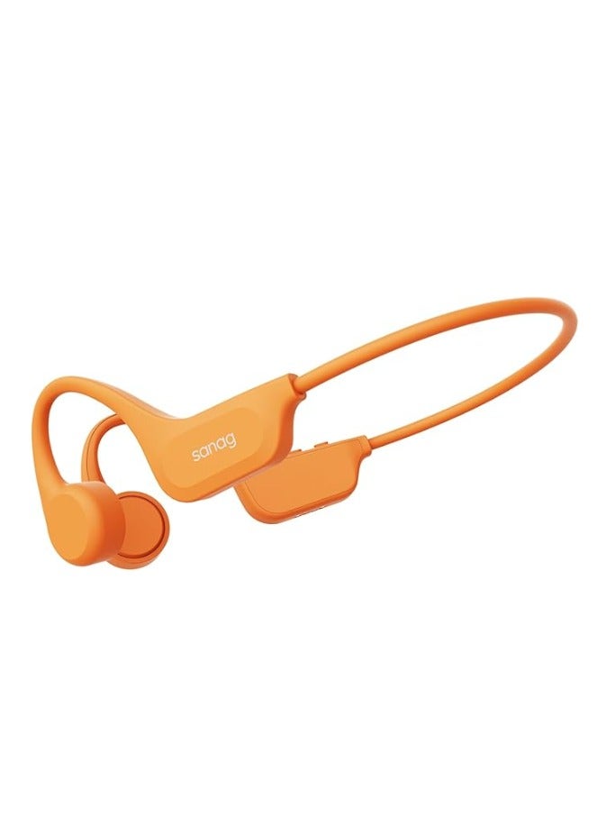ساناج SANAG B60SPro Max Bone Conduction Headphones Open Ear Wireless Swimming Headphones Built-in 64GB Memory IPX8 Waterproof Sport Earphones Noise Reduction 10H Playtime for Gym Running Cycling(Orange) - Image 1