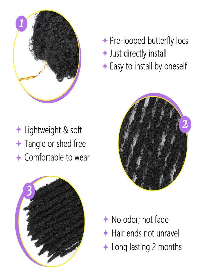 Forevery Butterfly Locs Crochet Hair 24 Inch Fairy Butterfly Locs 6 Packs Distressed Locs Pre Looped Crochet Hair for Black Women Crochet Butterfly Locs for Daily (24 Inch-6 Packs-1B) - Image 5
