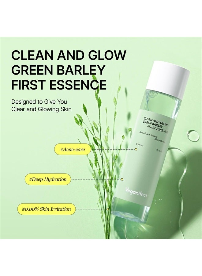 VEGANIFECT Veganifect Clean and Glow Green Barley First Essence, Vegan Certified, Non-Sticky, Hydrating, Rice Bran Water, Beta-glucan, Uncented, 6.76 Fl Oz  - Image 2