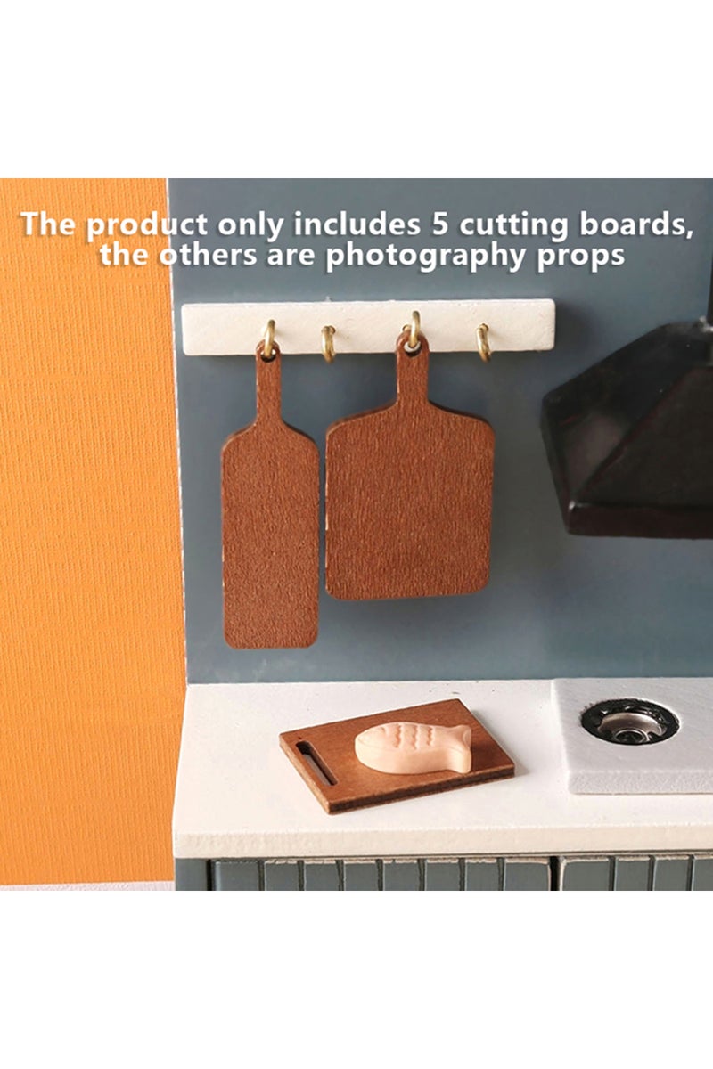 إيروريكس 5 قطع من ألواح تقطيع مصغرة لبيت الدمى بمقياس 1:12، مناسبة لبيت الدمى OB11، لوح تقطيع للخبز والحلويات، للأطفال... - Image 2