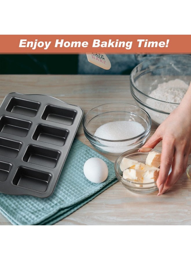 Yinder 4 Pcs Mini Loaf Pan, Carbon Steel with Non-Stick Coating, Rectangular, 17 x 9.45 x 1.18 Inch, Black Gray - Image 5