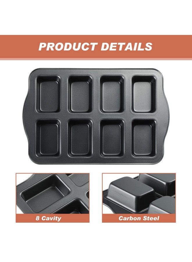 Yinder 4 Pcs Mini Loaf Pan, Carbon Steel with Non-Stick Coating, Rectangular, 17 x 9.45 x 1.18 Inch, Black Gray - Image 3